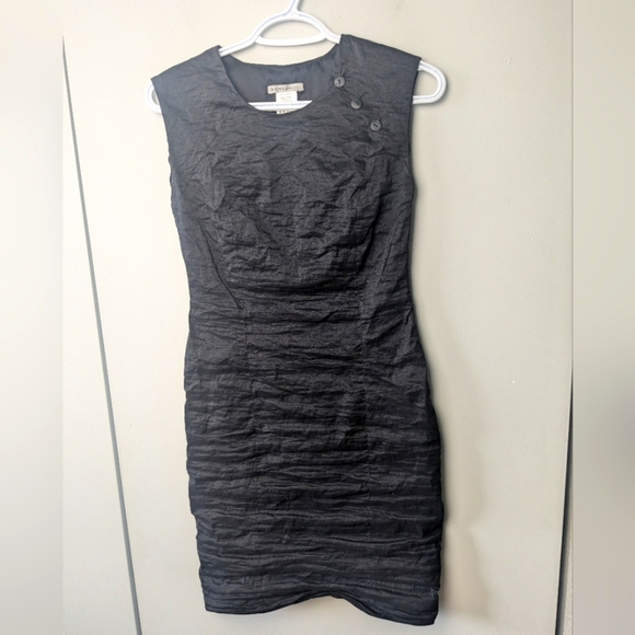 SARAH PACINI Vintage Formal Black Dress Size 0 Y2K 2000 Style Made Un Italy - Picture 1 of 10